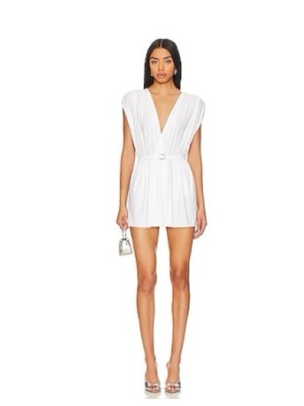 Norma Kamali Athena Pickleball Dress in Snowball White